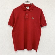 LACOSTE短袖 polo 衫，帶刺繡標誌，紅色， 5碼，古著。