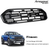 Areyourshop สไตล์แร็พเตอร์ กระจังหน้ารถกระจังหน้าสำหรับ Ford Ranger Raptor 2019-2023 สีดำ