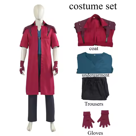 Anime Dante Devil May Cry Cosplay Coat Dante Cosplay Red Windbreaker Handsome Suit Halloween Wig Men