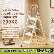 SHANJIE Foldable Ladder Step 3 4 5 6 Step Ladder 150kg Bearing Slim Ladder Small Step Ladder FGS