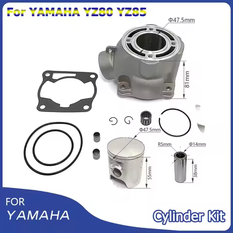 OTOM 47.5mm YZ 80 85 Motorcycle Cylinder Block Kit For YAMAHA YZ80 YZ85 Piston Ring Gaskets Set Moto