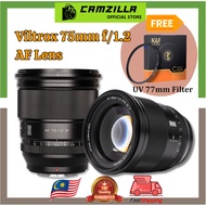 Viltrox 75mm f/1.2 AF Lens For FUJIFILM X (Promotion free Lens filter)