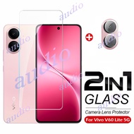 Vivo V60 Lite 5G 2In1 Tempered Glass Full Screen Protector Film with Camera Lens Protector For vivo 