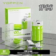 [⚡READY STOCK] YOPPEN 1.5V 3600mWh AA/AAA D  3.7v C 9V Li-Ion Bateri Rechargeable Battery Type-C USB