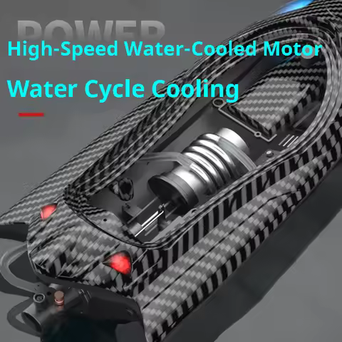 Fy011 Rc Boat 2.4g Full Proportional Control Carbon Fiber Look Water Cooling Jet Boat Self-Righting