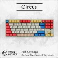 Circus PBT keycaps | 129 keys | Dye-Sub | Colourful Cherry Profile Keebs Project