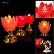 VA   Electric Buddha Lotus Light Battery Operated Prayer Flicker LED Candle Tea Lamp