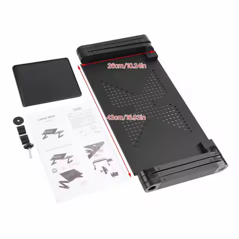 Laptop Stand Table Portable Laptop Desk Notebook Stand Table Tray with Mouse Holder Sofa Bed Black L