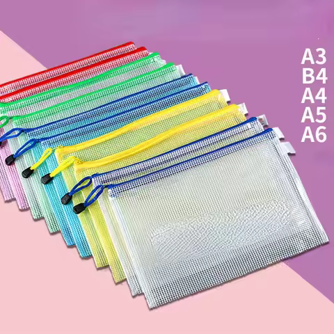 1 Pc Waterproof Zip Bag A3 A4 A5 A6 Transparent Document Bag Pen Filing Products Pocket Folder Offic
