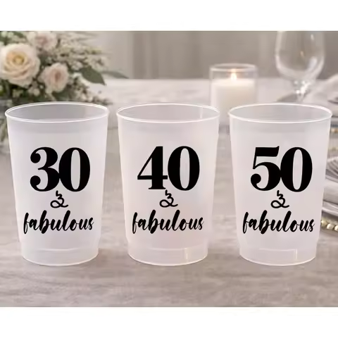 40 & Fabulous Birthday Frosted Cups Cheers To 30 Years Milestone 30th 40th 50th 60th 70th 80th Birth