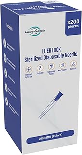 29G 38MM (1.5 inch) Luer Lock Disposable Needle, Individually Sealed, Hygienic and Blister Wrapped (