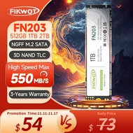 Fikwot FN203 M.2 SSD SATA III 6Gbps 550MBs 256GB 512GB 1TB 3D NAND Flash NGFF Internal Solid State Drive for Laptop PC Desktop
