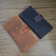 Crazy horse Genuine Cowhide Leather Wallet with siba Type Buttons Crazy horse wallet