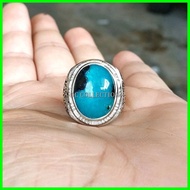 CINCIN BATU AKIK NATURAL KANTORAN BACAN DOKO TOTOL KRISTAL BIRU TEMBUS