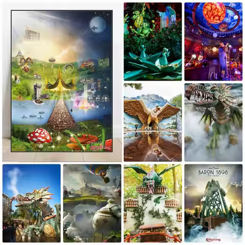 5D DIY Diamond Painting Amsterdam City Efteling Theme Park Diamond Embroidery Cross Stitch Rhineston