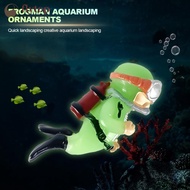 FLYTOP 1pc Luminous Aquarium Accessories Simulated Diver Resin Floating Aquarium Ornaments Interesti