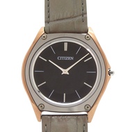 成色極佳的西鐵城 Eco-Drive One 8826-T022804 AR5014-04E 鱷魚皮革黑色太陽能腕錶，黑色錶盤，編號 0099 [二手] 西鐵城