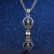 925纯银降魔杵金刚杵项链男女士挂坠本命年吊坠辟邪吊坠护身符 佛牌  佛牌項鏈  佛珠   Buddhist Plaques  戒指，香炉，香爐 銅，项链 招财，吊坠，风水  Buddhist Nec