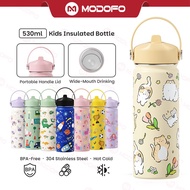 MODOFO 18oz Kids Tumbler Kids Thermos Water Bottle Christmas Gift Thermos Flask Stainless Steel Cute