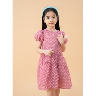 LEAH baby girl dress for babydoll princess party with 3D woven layers for children from 3,4,5,6,7,8,