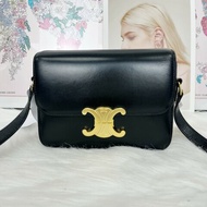 Celine Triomphe凱旋門豆腐包黑金 小號 肩背包 斜背包