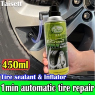 ✣❈Tire Sealant &amp; Inflator 450Ml Inflatable Tire 1Min Quick Tire Repair Autotire Sealer