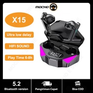 MOCHO Headset Bluetooth Gaming TWS X15 Bluetooth V5.1 LED Smart Display Headset Nirkabel