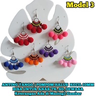 Model 3- dayak Bead Earrings/dayak Special Earrings/Kalimantan dayak Accessories/Bead Earrings/dayak Earrings/Kalimantan dayak Earrings/dayak Ethnic Earrings/dayak Crafts/Round dayak Bead Earrings/Earrings Pom pom/tango iban Earrings