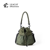 Leacat Korean Simple Drawstring Bucket Bag Mini Crossbody bag for Women
