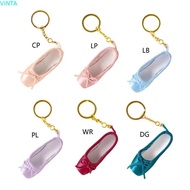 VINTA Mini Ballet Shoes Keychain, Satin Ballet Shoe Shape Pointe Shoes Keyrings, Soft Pointe Shoe Mi