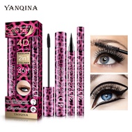 Yanqina Leopard Print Eyeliner Mascara 2 in 1 Waterproof Non-Smudge Beauty Makeup Makeup Set yyy6.5 