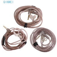 QINMEI KZ Earphones Cord Silver Plated For KZ ZEX 2Pin Cable Twisted Cable High-Purity Oxygen-Free C