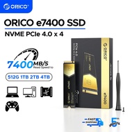ไดรฟ์ SSD ภายใน ORICO Gaming PCIe4.0 M.2 NVMe PS5 7400MB/S Gen4 สำหรับการเล่นเกมระดับสูงและงานหนัก