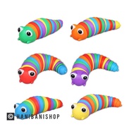 Squishy Rainbow Flexible Caterpillar Finger Slug Motorcycle Toy