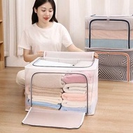 其他品牌 - 24L-可折疊防水鋼架收納箱 儲物箱 膠箱 超大容量儲物箱 收納袋 家居收納 大容量棉被袋 衣服被子玩具整理箱 普通收納袋