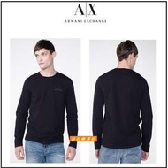 紐約站A/X 美國現貨在台  Armani Exchange 全新正品 男生柔軟舒適 棉質圓領長T 大學T 黑色