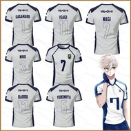 BLUE LOCK BAROU Isagi NAGI number 13 3 5 7 1 9 jersey summer T-shirt Anime Short Sleeve Top