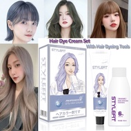 Professional Hair Dye Cream Grey Brown Permanent Hair Dye Wax Ammonia Free Non-toxic Hair Color Crea