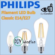 Philips Classic LED bulb/ Filament Edison LED bulb/ E27 A60 ST64/ E14 candle