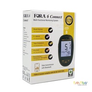 福爾 - FORA 6 Connect 藍牙無綫 福爾6合1 E世代測量儀 連採血筆 血糖尿酸血比容血紅蛋白血酮膽固醇測量儀 連 5款試紙