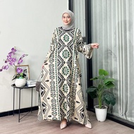 KAFTAN BILLION MAXY DRESS SUPER JUMBO MOTIF EMIA BUSUI FRIENDLY LENGAN PANJANG KERUT