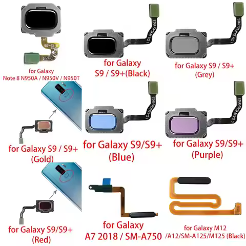 Fingerprint Sensor Flex Cable for Galaxy Note 8 N950A/N950V/N950T/S9/S9 Plus A7 2018/SM-A750/M12/A12