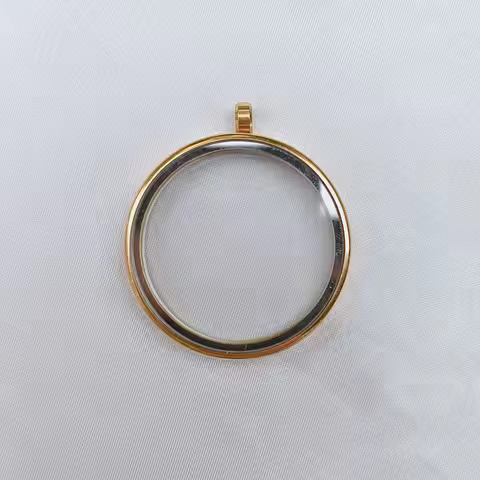 1PC Floating Round Locket Golden Pendant Floating Memory Locket for Women Friendship Locket Memory N