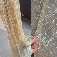 Golden Mesh Fabric Sequin Puff Dress - Perfect for Stage & Photoshoots