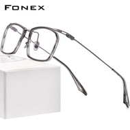 FONEX Acetate Titanium กรอบแว่นตาผู้ชาย2022 Vintage Oversize Square แว่นตาผู้หญิงแว่นตา ACT-Two