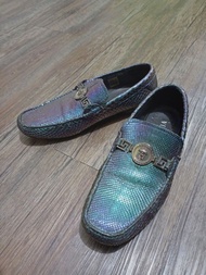 Versace Python Loafers Genuine Snakeskin Leather Shoes Rare Green Purple Gradient Metallic Colour Ma