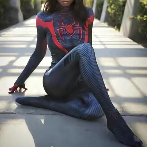 Woman Spider Cosplay Miles Morales PS5 Costume Adults Kids Peter Parker Superhero Zentai Bodysuit Pa