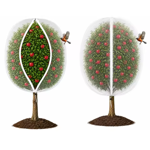 2PCS Extra-Thick Garden Netting With Drawstring & Zipper-Insect &Bird Protection For Fruits,Citrus,F