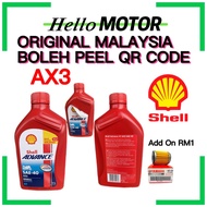 QR CODE SHELL MALAYSIA STOCK AX3 SAE40 1L 4T ENGINE OIL MINYAK HITAM OIL FILTER YAMAHA LC135 Y15 Y16 SRL115 F700 CASTROL