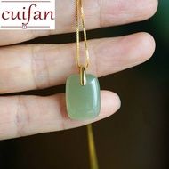 Pure Real 24k Saudi Gold Pawnable Legit Premium Unfade Not Allergic Natural Hetian Jade Opal Pendant Necklace For Women